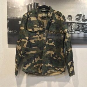 Valentino Camo print military style shirt, L